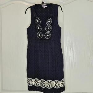 Calypso Navy Embroidered Summer Dress